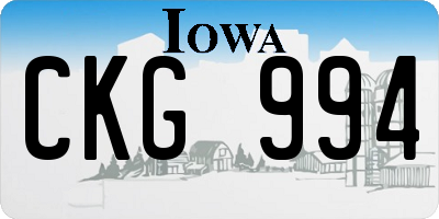 IA license plate CKG994