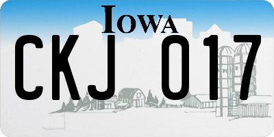 IA license plate CKJ017