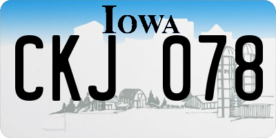 IA license plate CKJ078