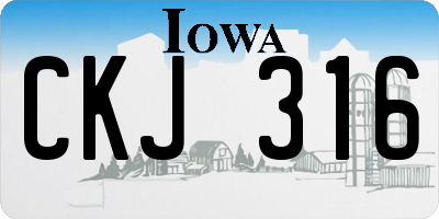 IA license plate CKJ316