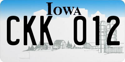 IA license plate CKK012