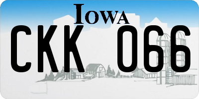 IA license plate CKK066