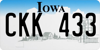 IA license plate CKK433