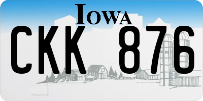 IA license plate CKK876