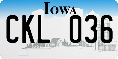 IA license plate CKL036