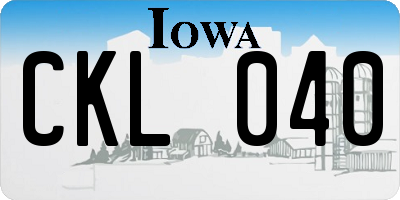 IA license plate CKL040