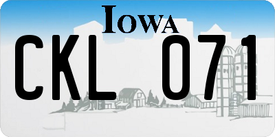 IA license plate CKL071