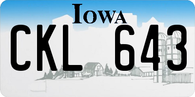 IA license plate CKL643