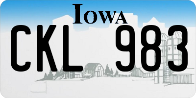 IA license plate CKL983