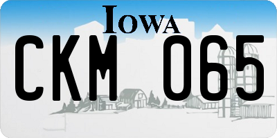 IA license plate CKM065
