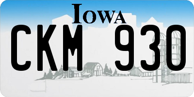 IA license plate CKM930