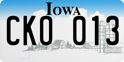 IA license plate CKO013