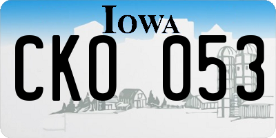 IA license plate CKO053