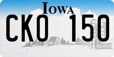 IA license plate CKO150