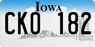 IA license plate CKO182