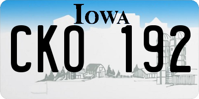 IA license plate CKO192