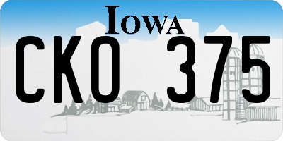 IA license plate CKO375