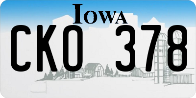 IA license plate CKO378