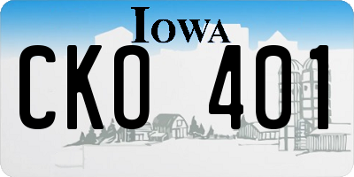 IA license plate CKO401