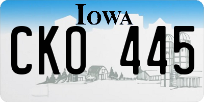 IA license plate CKO445