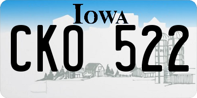 IA license plate CKO522