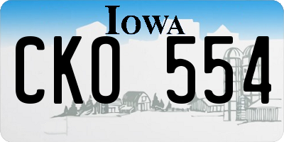 IA license plate CKO554