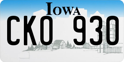 IA license plate CKO930