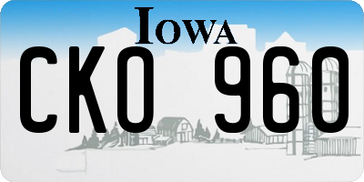 IA license plate CKO960