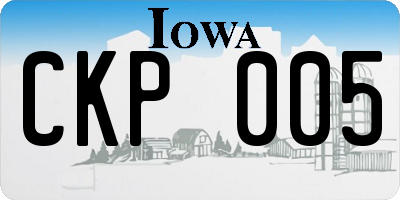 IA license plate CKP005