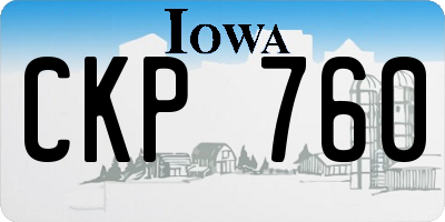 IA license plate CKP760