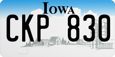 IA license plate CKP830