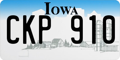 IA license plate CKP910