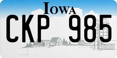 IA license plate CKP985