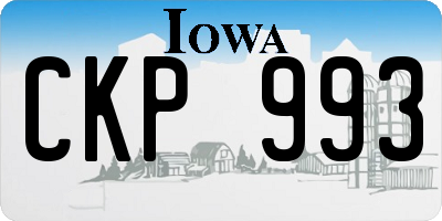 IA license plate CKP993