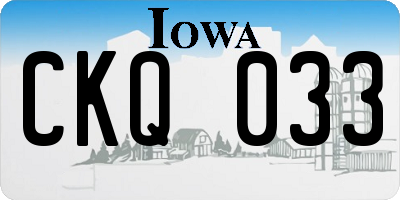IA license plate CKQ033