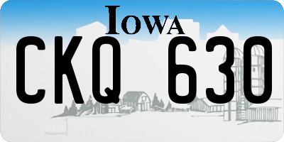 IA license plate CKQ630