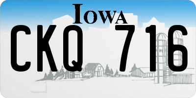 IA license plate CKQ716