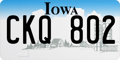 IA license plate CKQ802