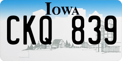 IA license plate CKQ839
