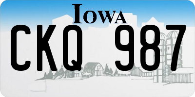 IA license plate CKQ987