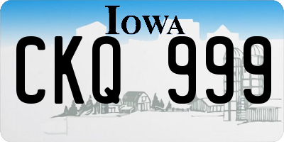 IA license plate CKQ999