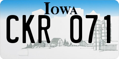 IA license plate CKR071