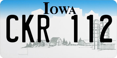 IA license plate CKR112