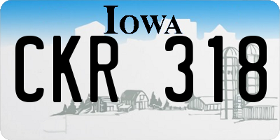 IA license plate CKR318