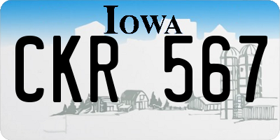 IA license plate CKR567