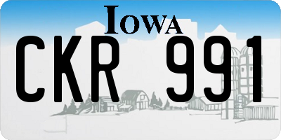 IA license plate CKR991