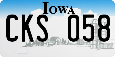 IA license plate CKS058