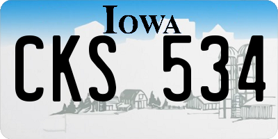 IA license plate CKS534