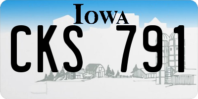IA license plate CKS791