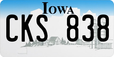 IA license plate CKS838